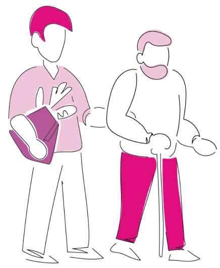 Ophtalmologiste et patient à la maison