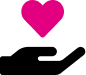 Icone coeur sur la main